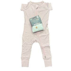 NWT Loulou Lollipop S/S Waffle Knit Sleeper Pink Wet Dry Bag Size 18-24 Months